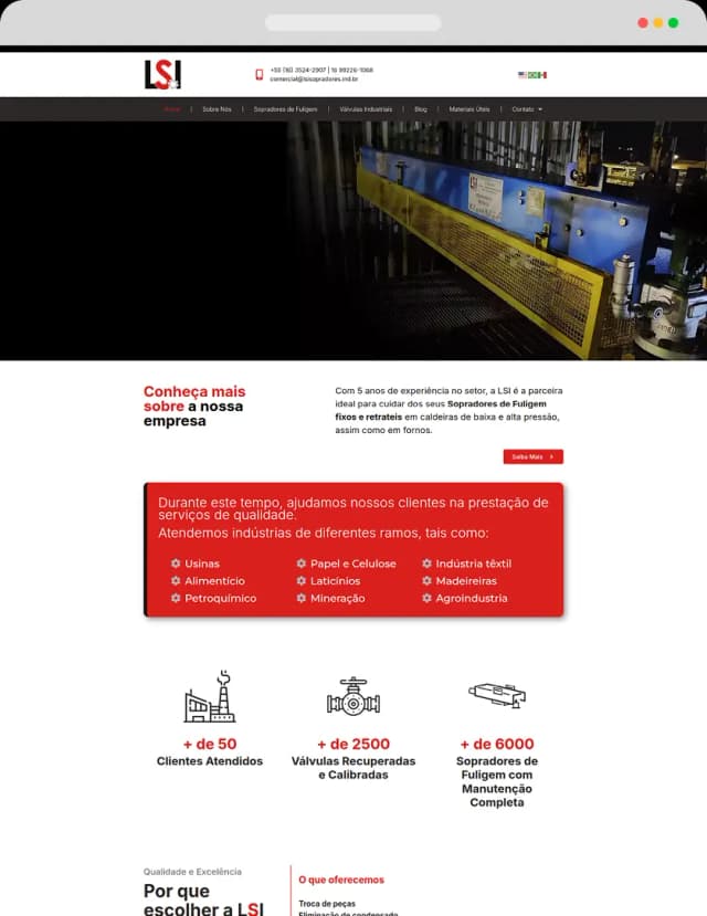 Site LSI - Setor Sopradores e Válvulas